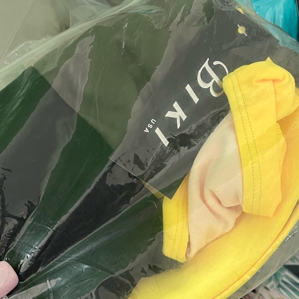 NWT Biki Black and Yellow One Piece Bathing Suit - Picture 2 of 7